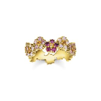 Thomas Sabo Thomas Sabo Ring Blumen farbige Steine gold mehrfarbig TR2337-488-7-48