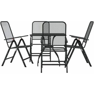 vidaXL Juego De Comedor De Jard&iacute;n 5 Pzas Malla Met&aacute;lica Gris Antracita Vidaxl