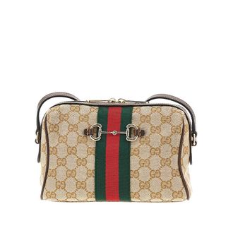 Gucci Small Gucci Horsebit Web crossbody bag Woman One Size