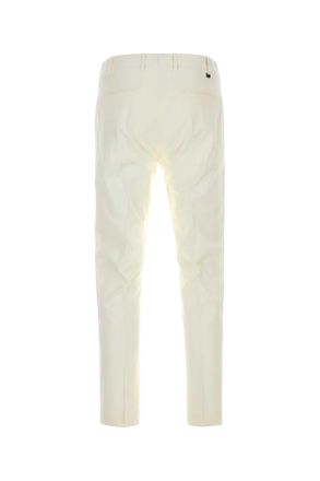 Pantaloni Torino Mens White Stretch Cotton Pant 0010 Exterior: Elastane Pantaloni