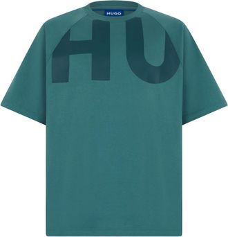 HUGO BOSS Nalftee T-shirt - Heren - T-shirts - Blauw - XS - Katoen - Tops