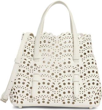 Alaia Mina Leather Top Handle Bag in Blanc Casse 020 at Nordstrom