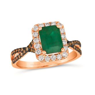 Le Vian Ladies Costa Smeralda Emerald Rings set in 14K Strawberry Gold