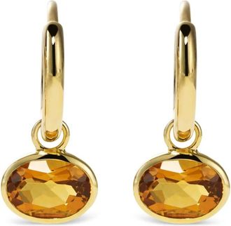 By Pariah 14kt gouden Orbit oorringen met citrien