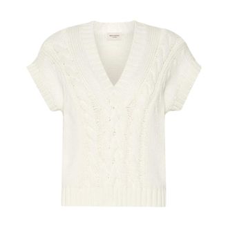 Max Mara Truien & Vesten, Dames, Beige, XS, Katoen, Katoenen garen vest