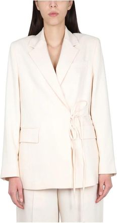Msgm Giacca Jacket - Dames - Blazers - Beige - S - Leer - Jassen