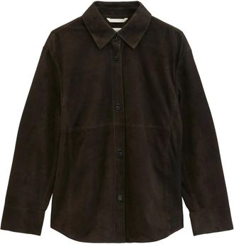 Marc O'Polo Bluse in Pelle Manica Lunga - - Jackets - Donna - Marrone - XL