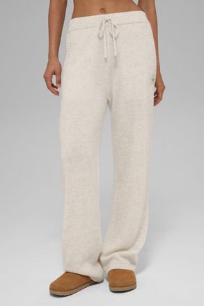 Alo | Wool Cashmere New Class Sweatpant in Bone Heather Beige, Size: Medium