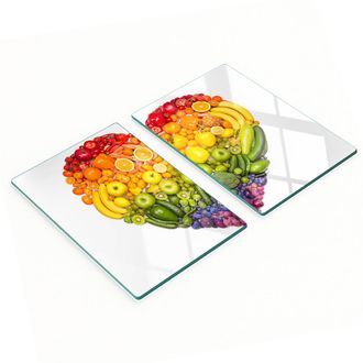 OEM Taglieri Da Cucina In Vetro Con Grafica A Forma Di Cuore Di Verdura, 2x40x52 Cm