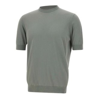 FILIPPO DE LAURENTIIS Round-neck Knitwear, male, Green, Size: 2XL Crewneck Cotton Sweater