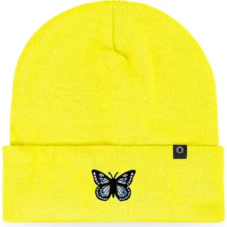 Dalix Butterfly Beanie in Neon Yellow at Nordstrom