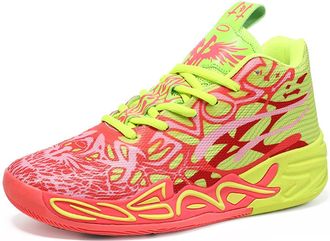 Generic Breathable Fashion Basketball Shoes for Men - Comfortable Anti-Slip Outdoor Sport Sneakers for Woman Man (red Yellow,9.5)