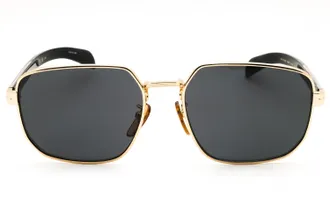 David Beckham DB7121GS Rectangular Metal Sunglasses - Gold