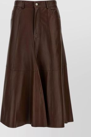 Haikure lamb leather a-line skirt