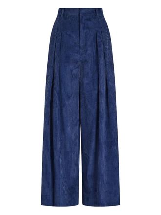 Rosie Assoulin wide leg pleat trousers - women - Fabric - 12 - Blue