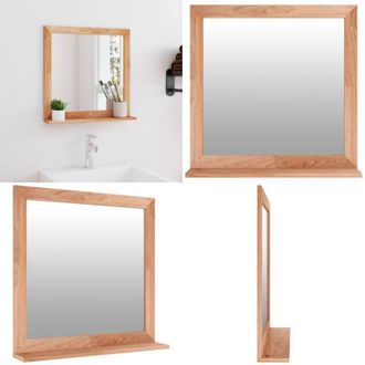 vidaXL Specchio da Parete 55x55 cm in Legno Massello di Noce - Specchio da trucco in legno - Specchio in noce