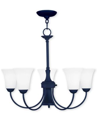Livex Lighting Livex Ridgedale 5-Light + 1-Light Black Chandelier