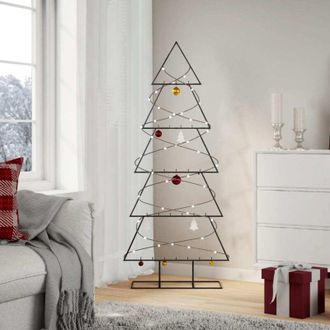 vidaXL &Aacute;rbol De Navidad Para Decoraci&oacute;n Metal Negro 150 Cm Vidaxl