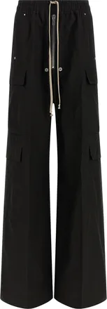 Rick Owens Black Cotton Cargo Womens Pants