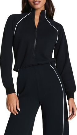 Spanx AirPiquè Long Sleeve Jumpsuit in Very Black at Nordstrom, Size Large