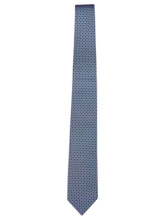 Ferragamo Blue Gancini Tie