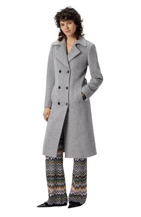Missoni Double-breasted Trench Coat With Tone-on-tone Chevron Pattern in Grey at Nordstrom, Size 44 It