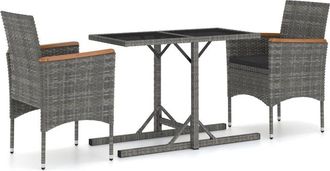 vidaXL Juego De Comedor Para Jard&iacute;n 3 Piezas Gris Vidaxl