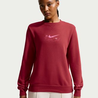 Nike Womens Nike Sportswear Club Fleece Crew-Neck Sweatshirt in Pink | IQ1248-641