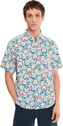 Tommy Bahama Nova Wave Glass Half Full Mens Clothing White Peach : 2XL, Cotton/Lyocell/Spandex