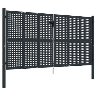 Berkfield Home Garden Gate Anthracite 300x200 cm Steel in Dark Grey
