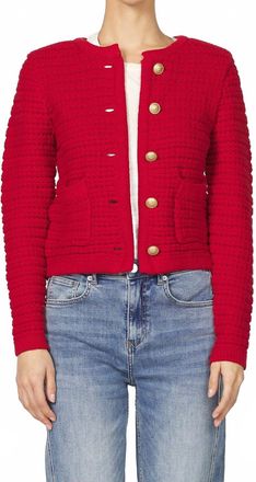 Dear John Denim Cambria Knit Jacket In Cherry Red