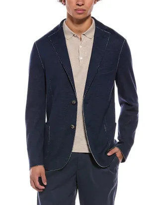 Eleventy Raw Trim Cashmere-Blend Jacket