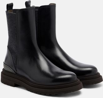 Brunello Cucinelli Monili leather Chelsea boots