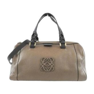 Loewe Pre-owned Calf Boston Bag - Dames - Vintage Handtas - Beige - ONE Size - Leer - Vintage