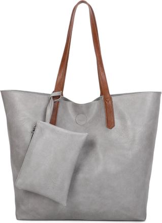 Generic 3 in 1 Shopper Bag for Women, Large Synthetic Tote Handbag with Madgot Top Closure, Detachable Long Strap, Removable Inner Bag & Small Purse Charm (Gr