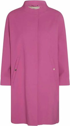 Herno Womens High-Neck Concealed-Fastening Coat In Pastel Violet