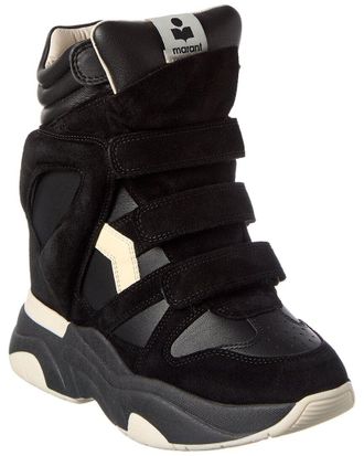 Isabel Marant Balskee Leather & Suede High-Top Wedge Sneaker