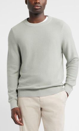 Nordstrom Cotton & Silk Sweater in Grey Green at Nordstrom, Size Medium
