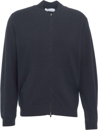 Gender Knitted Bomber Jacket With Ribbed Finish And Full-Length Zipper