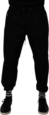 Dolce & Gabbana Black Cotton Men Jogger Sweatpants Pants