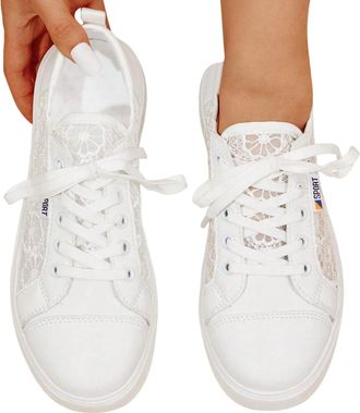 Generic Trainers Womens Summer Lightweight Soft Trainers Black Casual Flat Shoes Fashionable Breathable Trainers Traditional Shoes Bridal Shoes with Lace Embr