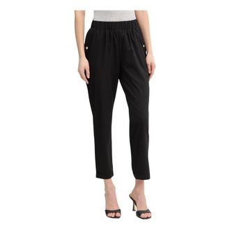 Liu Jo Cropped Broeken - Dames - Vrijetijds broeken - Zwart - L - Katoen - Broeken
