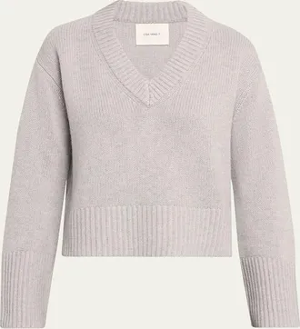 Lisa Yang Aletta V-Neck Cashmere Knit Sweater