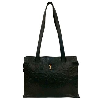 Saint Laurent Black Leather Handbag Tote Bag (Pre-Owned)