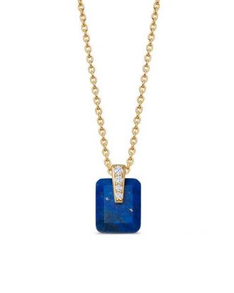 Astley Clarke Gold Deco Lapis Pendant Necklace at Nordstrom, Size 18