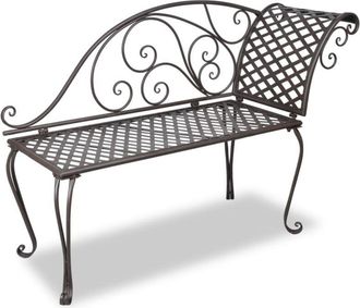 vidaXL Vidaxl - Banco Tumbona De Jard&iacute;n De Acero Marr&oacute;n Envejecido 128 Cm