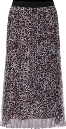 Marc Cain Plissee-Rock mit Leo Print - Dames - Midirokken - Veelkleurig - XL - Rokken