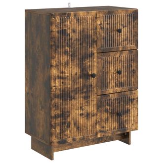 vidaXL Aparador Roble Ahumado 66 X 34,5 X 90 Cm Madera De Ingenier&iacute;a Vidaxl