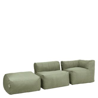Icon Brand Sof&aacute; modular de jard&iacute;n de 3 plazas en olefina impermeable verde salvia