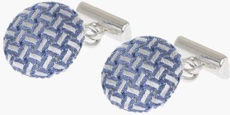 Corneliani Silk Covered Brass Cufflinks size Unica